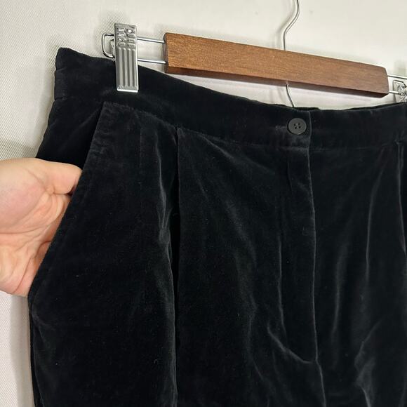 Country Shop Vintage Size 14 Black Velvet High Waisted Pants, Made in U.S.A. - Picture 3 of 8